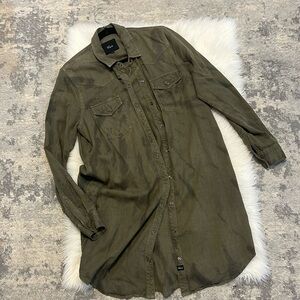 Rails army green long sleeve button down shirt/dress